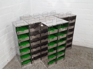 Thumbnail image of Lot of 12 -80 Lab Freezer Storage Racks Lab 58cm x 14cm x 16.4cm