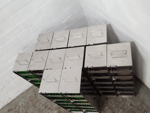 Thumbnail image of Lot of 12 -80 Lab Freezer Storage Racks Lab 58cm x 14cm x 16.4cm