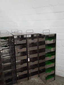 Thumbnail image of Lot of 12 -80 Lab Freezer Storage Racks Lab 58cm x 14cm x 16.4cm