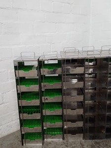Thumbnail image of Lot of 12 -80 Lab Freezer Storage Racks Lab 58cm x 14cm x 16.4cm