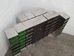 Thumbnail image of Lot of 12 -80 Lab Freezer Storage Racks Lab 58cm x 14cm x 16.4cm