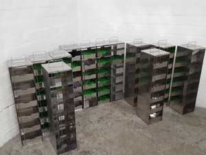 Thumbnail image of Lot of 12 -80 Lab Freezer Storage Racks Lab 58cm x 14cm x 16.4cm