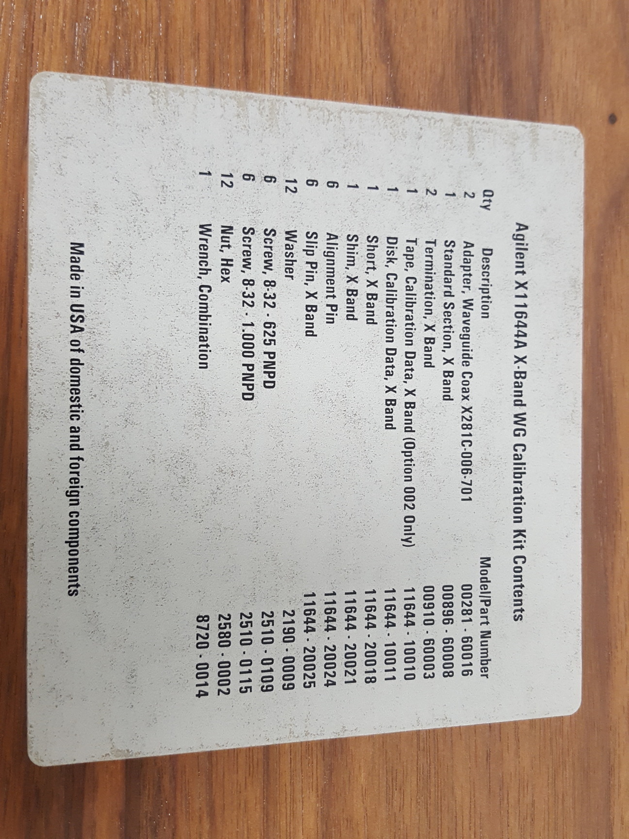 Image of Agilent X11644A WR-90 (8.2-12.4 GHz) Calibration Kit