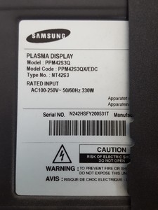 Thumbnail image of Samsung PPM42S3Q 42 Inch Plasma Display Panel TV Monitor PPM42S3QX/EDC