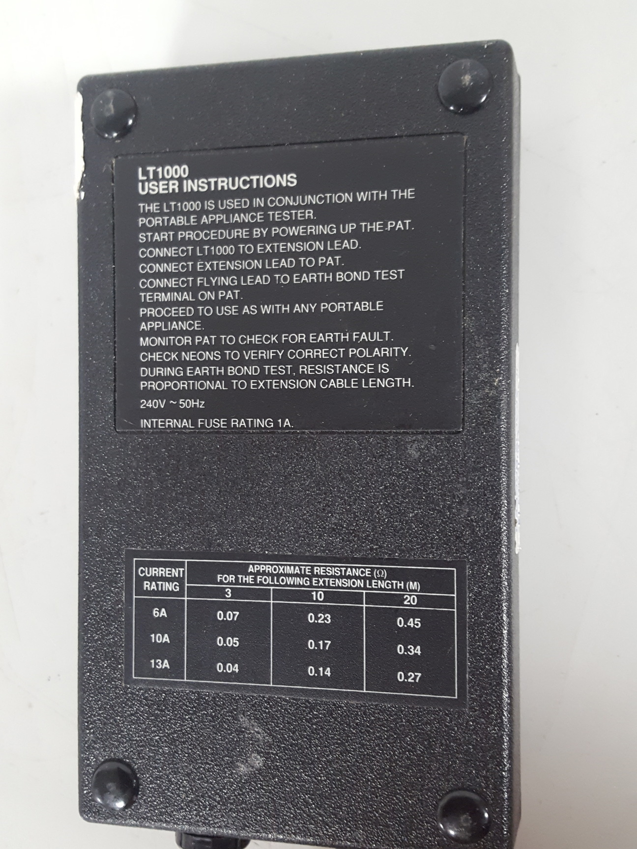 Image of 2x Seaward LT1000 Extension Lead Tester Testing