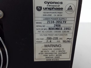 Thumbnail image of Cyonics Uniphase 2114-20SLYV 2501 Laser Power Remote Interface Spares Repairs