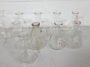 Thumbnail image of Lot of 12 Lab Glassware Buchner Vacuum Flasks 250 - 500mL Glass