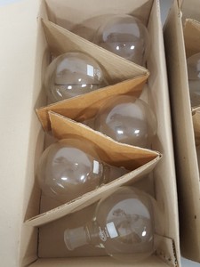 Thumbnail image of Lot of 10x Quickfit Round Bottom 500ml Flask FR500/3S Round-Bottomed Lab Glass