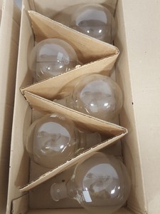 Thumbnail image of Lot of 10x Quickfit Round Bottom 500ml Flask FR500/3S Round-Bottomed Lab Glass