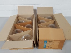 Thumbnail image of Lot of 10x Quickfit Round Bottom 500ml Flask FR500/3S Round-Bottomed Lab Glass