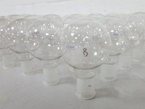 Thumbnail image of Lot of 72x 150mL Round-Bottomed Round Bottom Flasks Lab Glassware