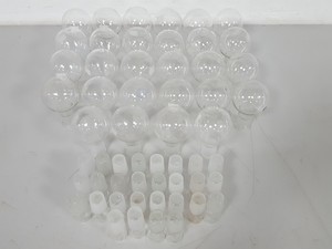 Thumbnail image of Lot of 27x 100mL Round-Bottom Round Bottom Flasks With Stoppers Lab Glassware