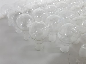 Thumbnail image of Lot of 27x 100mL Round-Bottom Round Bottom Flasks With Stoppers Lab Glassware