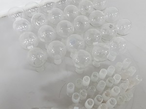 Thumbnail image of Lot of 27x 100mL Round-Bottom Round Bottom Flasks With Stoppers Lab Glassware