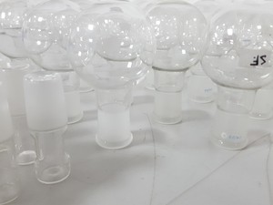 Thumbnail image of Lot of 27x 100mL Round-Bottom Round Bottom Flasks With Stoppers Lab Glassware