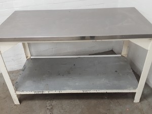 Thumbnail image of Stainless Steel Catering Table / Worktop 140x70x86cm Commercial