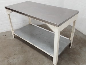 Thumbnail image of Stainless Steel Catering Table / Worktop 140x70x86cm Commercial