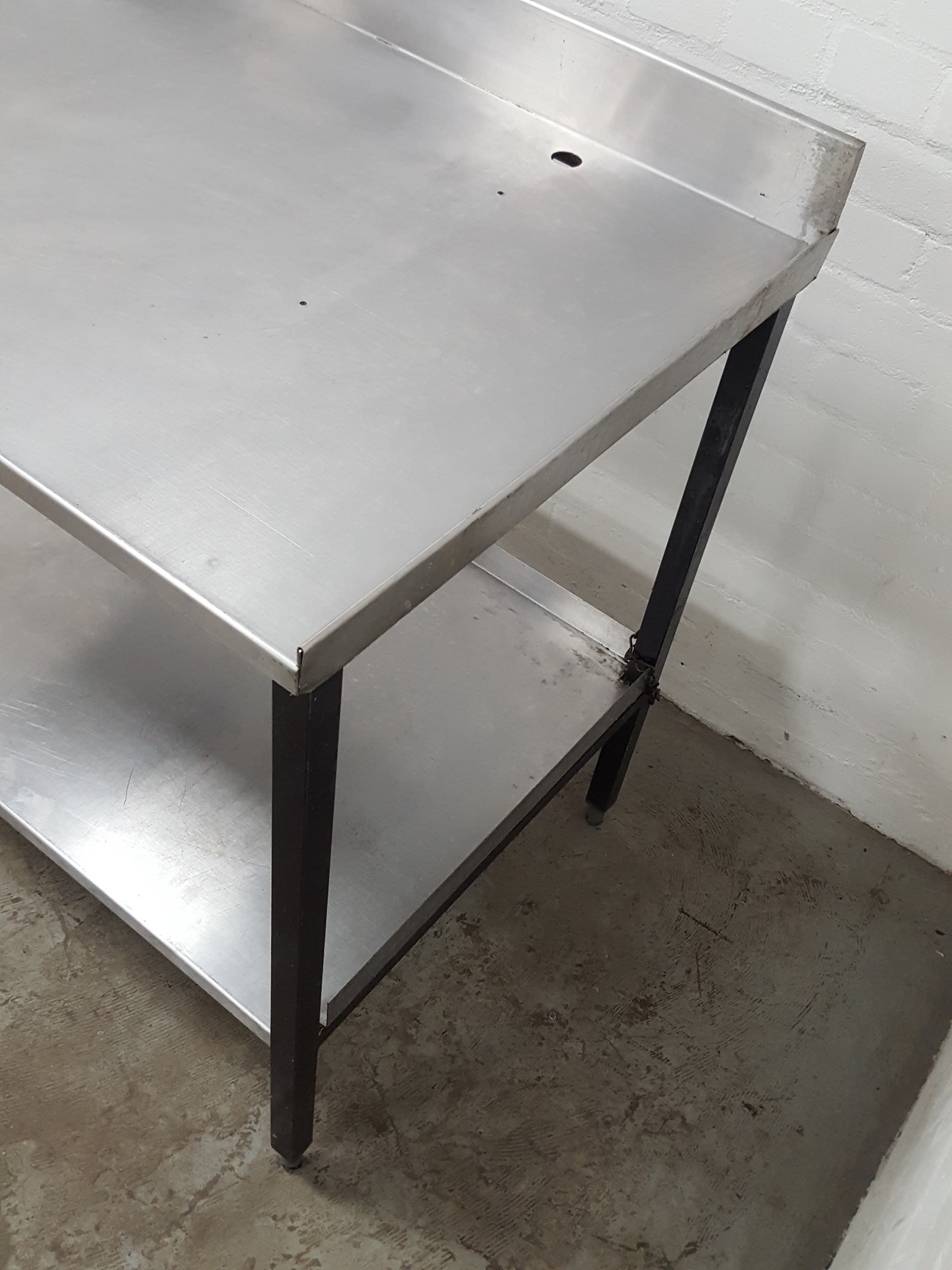 Image of Stainless Steel Table Double Rack Worktop Commercial Catering 91.5x66x87cm