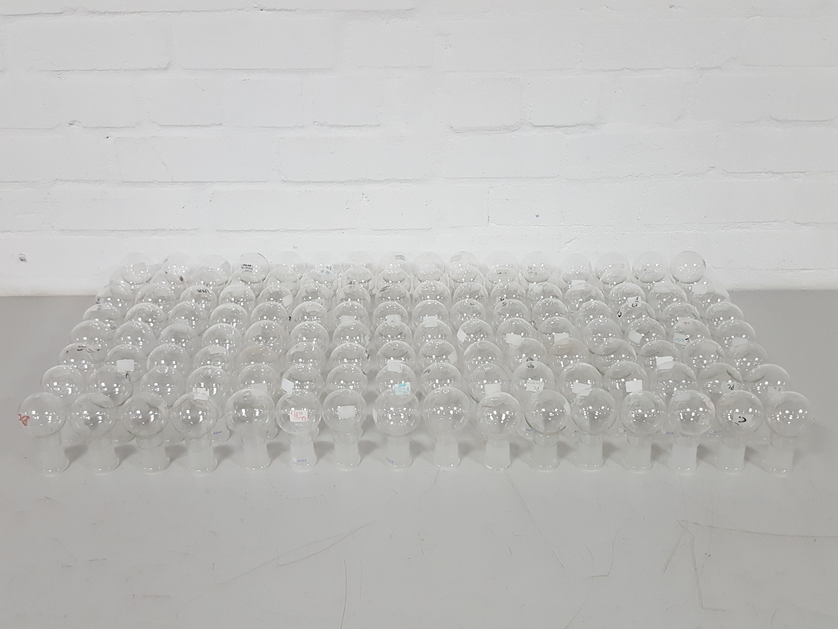 Image of 128x 50ml Round Bottomed Flasks Lab Glassware Joined Glass
