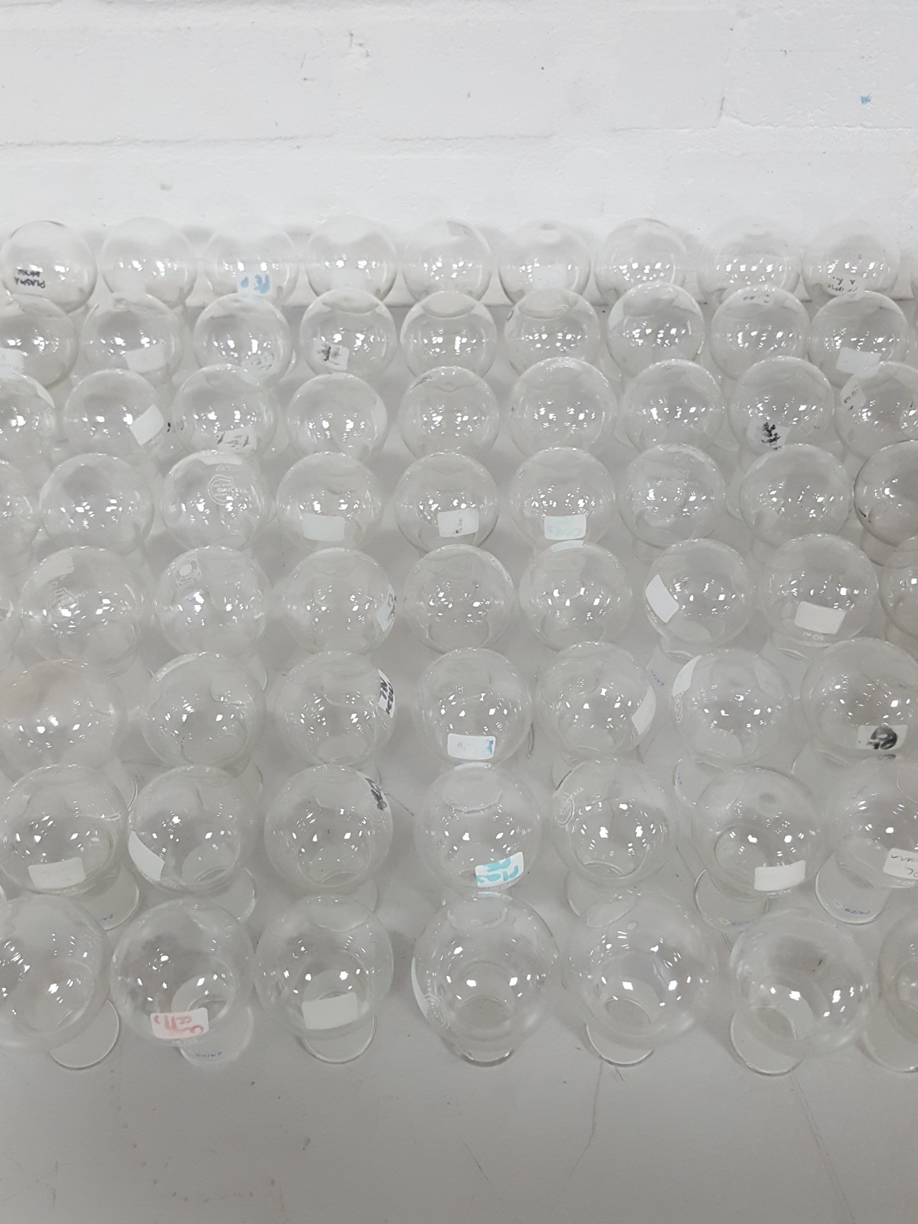Image of 128x 50ml Round Bottomed Flasks Lab Glassware Joined Glass