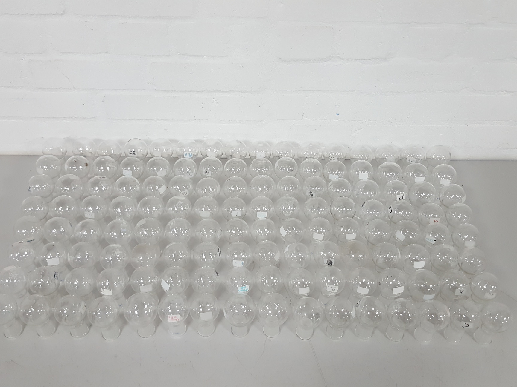 Image of 128x 50ml Round Bottomed Flasks Lab Glassware Joined Glass