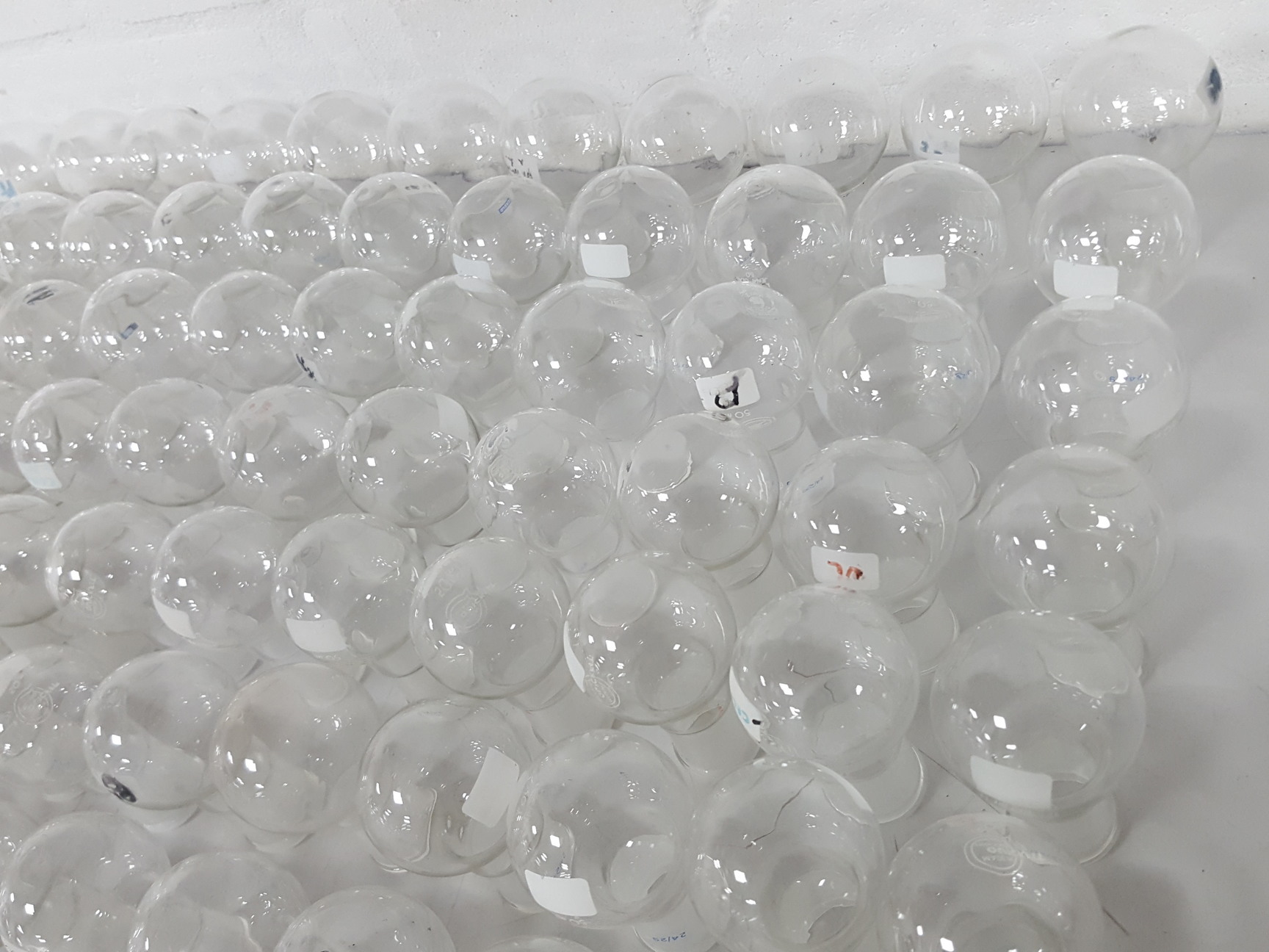 Image of 128x 50ml Round Bottomed Flasks Lab Glassware Joined Glass