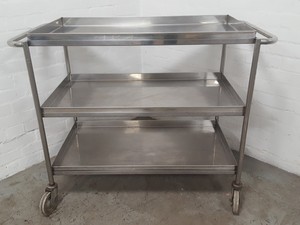 Thumbnail image of 3-Tier Stainless Steel Commercial Catering Trolley