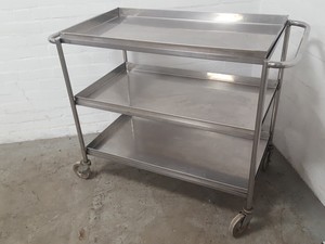 Thumbnail image of 3-Tier Stainless Steel Commercial Catering Trolley