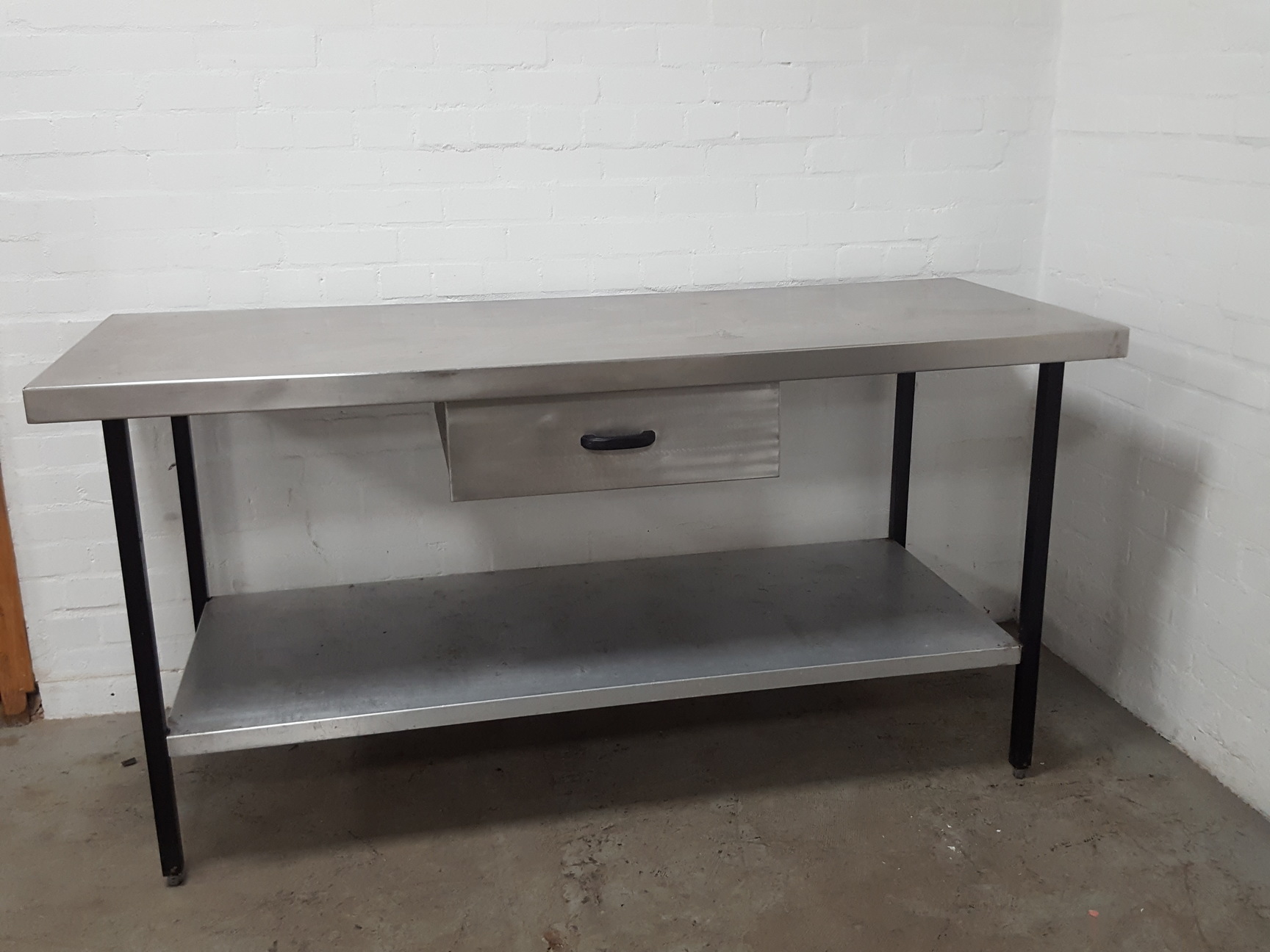Image of Stainless Steel Table Double Rack Worktop Commercial Catering 180x70x88.5cm