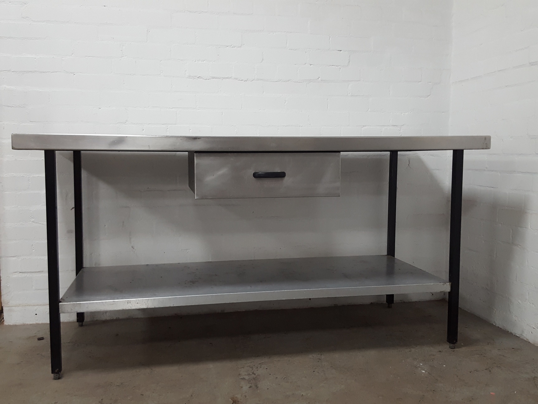 Image of Stainless Steel Table Double Rack Worktop Commercial Catering 180x70x88.5cm
