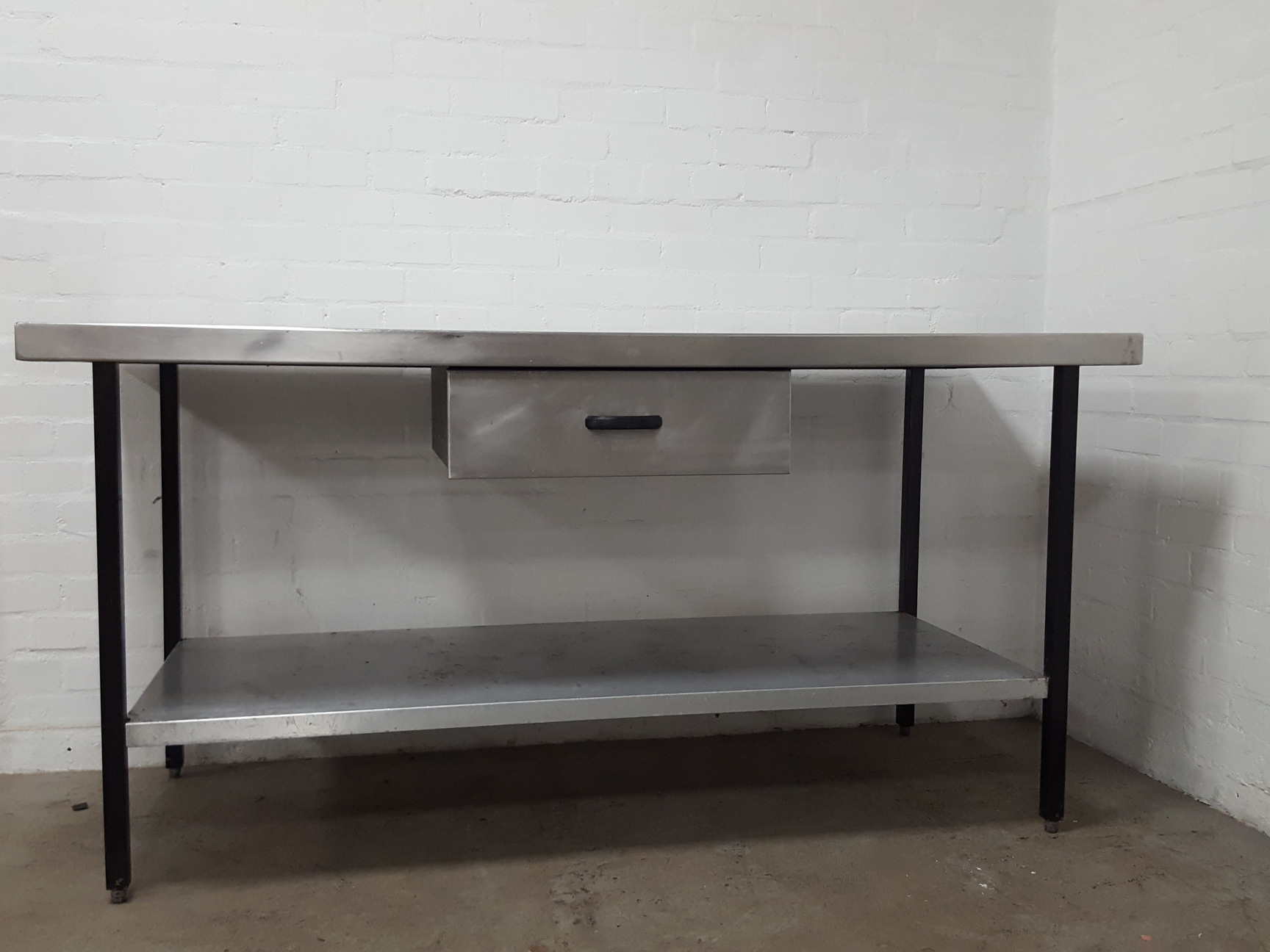 Image of Stainless Steel Table Double Rack Worktop Commercial Catering 180x70x88.5cm