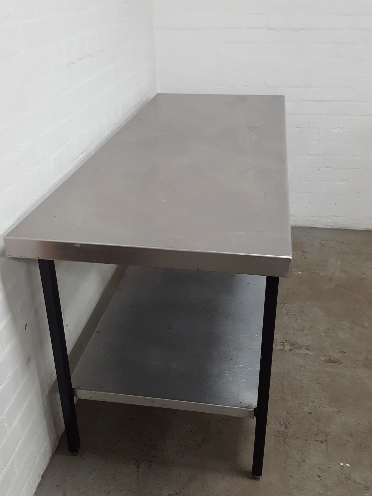 Image of Stainless Steel Table Double Rack Worktop Commercial Catering 180x70x88.5cm