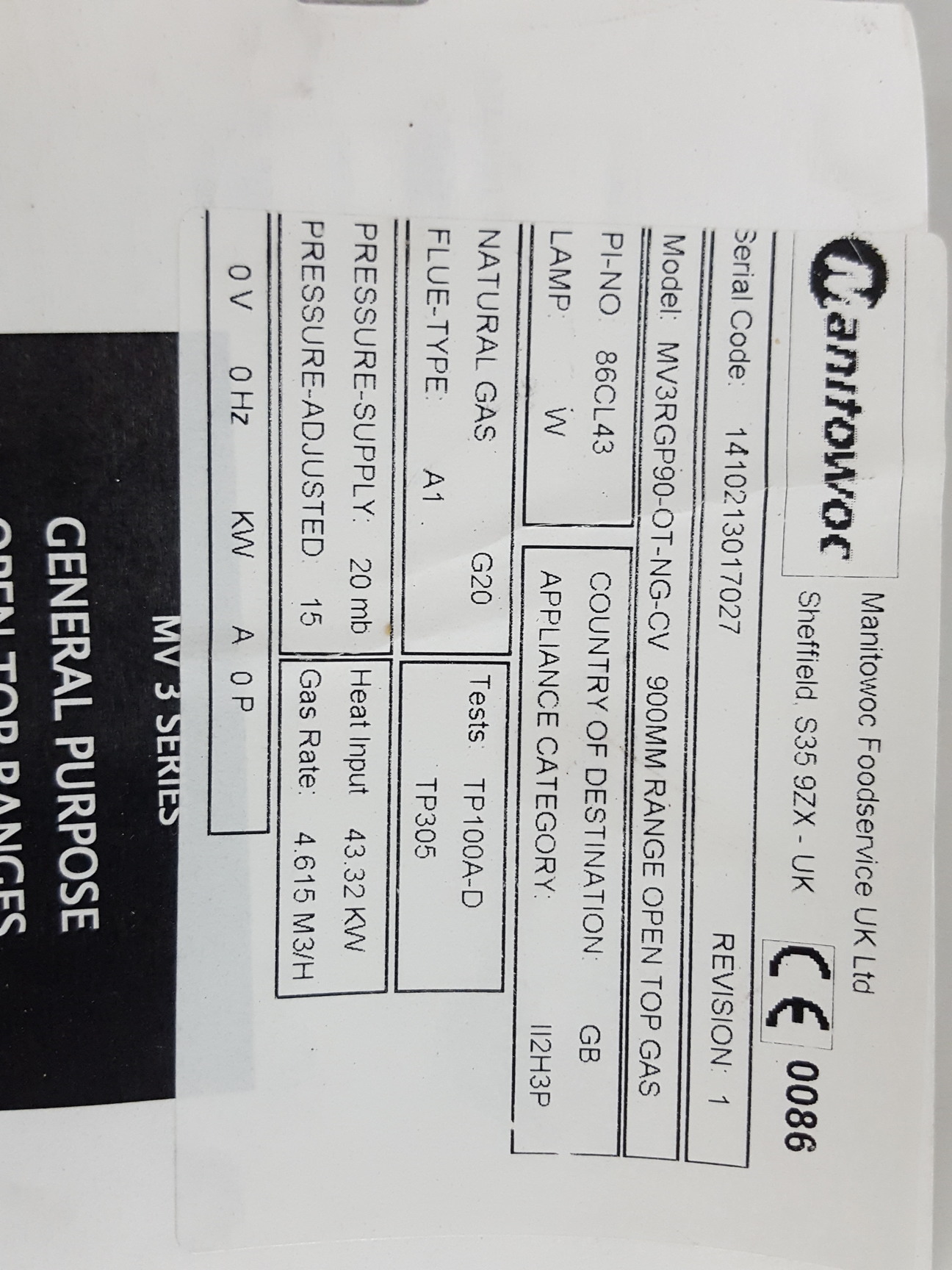 Image of Moorwood Vulcan MV3RGP90 Gas Range Commercial Kitchen Stove