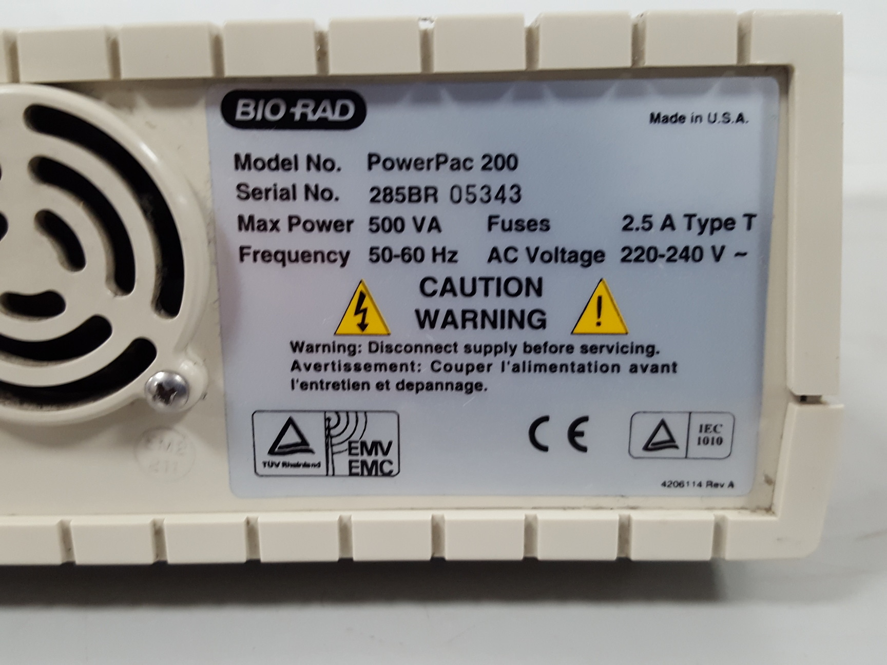 Image of Bio-Rad PowerPac 200 Electrophoresis Power Supply