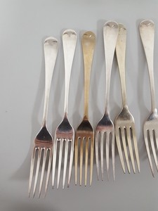 Thumbnail image of Lot of 78 Plated Nickel Silver Kitchen Cutlery