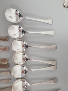 Thumbnail image of Lot of 78 Plated Nickel Silver Kitchen Cutlery