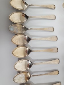 Thumbnail image of Lot of 78 Plated Nickel Silver Kitchen Cutlery