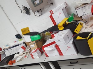 Thumbnail image of Job Lot Medical Equipment First Aid Kits, Sarstedt Needles, Bandages, Syringes,