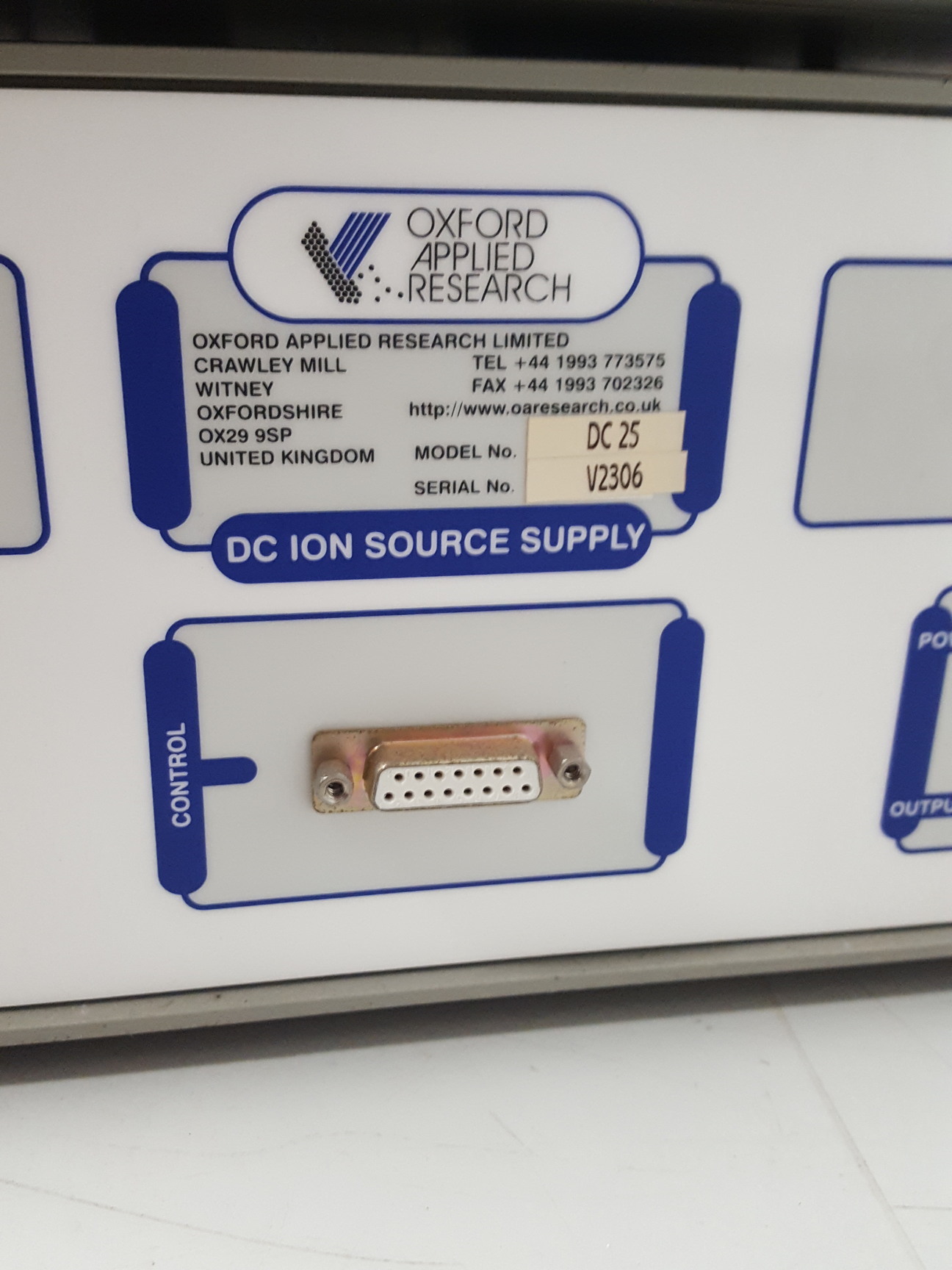 Image of Oxford Applied Research DC25 Ion Source Supply Neutraliser & Extractor Supply