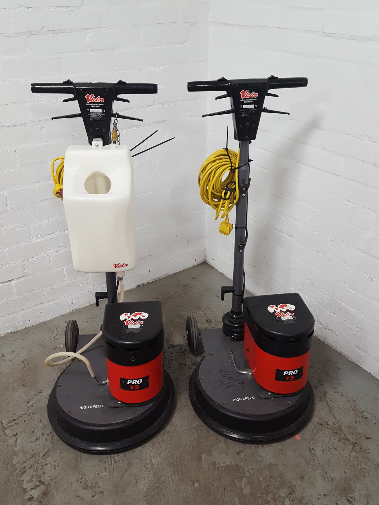 2x Victor Pro15 Floor Buffing Machine Scrubbing Cleaner