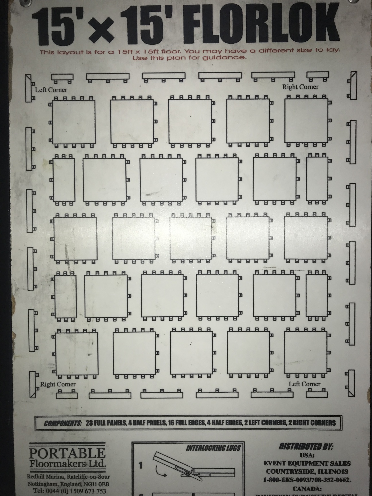 Image of Portable Floormakers Ltd. 15ft x 15ft Florlok Portable Dance Floor (Brazilian Ch