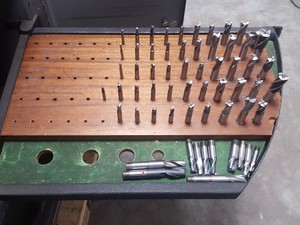 Thumbnail image of Bridgeport Milling Machine Mill Engineering + Versatool Cabinet + Accessories