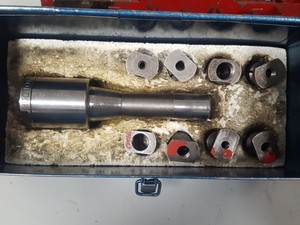 Thumbnail image of Bridgeport Milling Machine Mill Engineering + Versatool Cabinet + Accessories