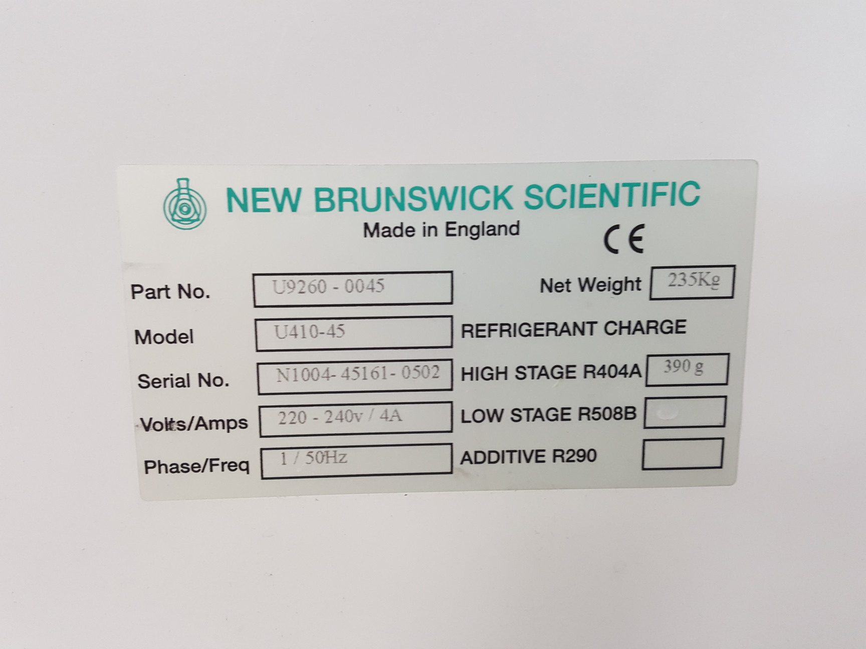 Image of New Brunswick U410 ULT Freezer -45 Ultra Low Temperature Freezer Spares / Repair