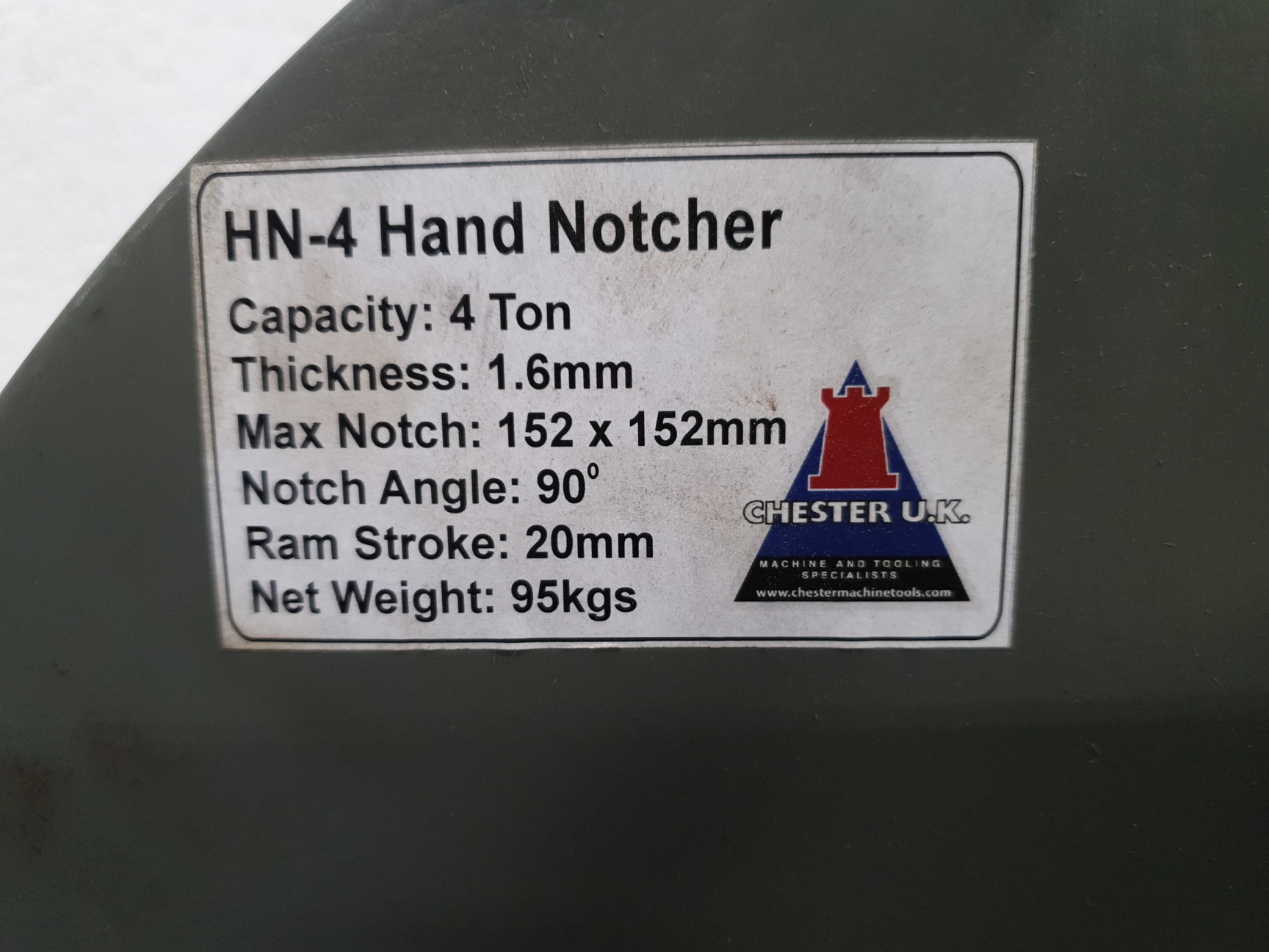 Image of CHESTER HN-4 Heavy Duty Guillotine Hand Corner Notcher Max Notch 152x152 mm 