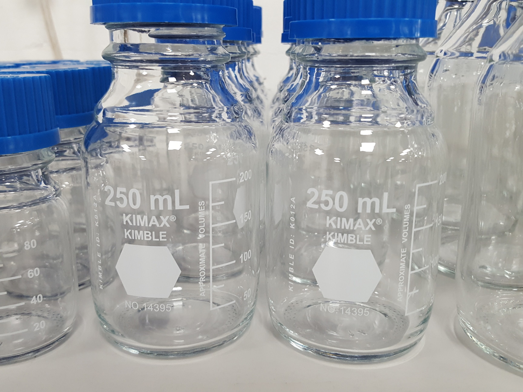 46x Duran Bottles 100mL, 250mL, 500mL, 1000mL, 2000mL Kimax GL45 Lab