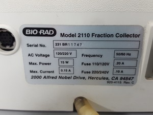 Thumbnail image of Bio-Rad Model 2110 Fraction Collector Lab Equipment