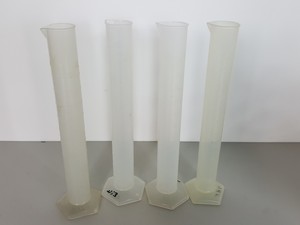 Thumbnail image of Large Lot of Plastic Graduated Cylinders, Beakers, Bases & Other Misc Lab Items