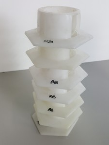 Thumbnail image of Large Lot of Plastic Graduated Cylinders, Beakers, Bases & Other Misc Lab Items