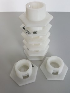 Thumbnail image of Large Lot of Plastic Graduated Cylinders, Beakers, Bases & Other Misc Lab Items